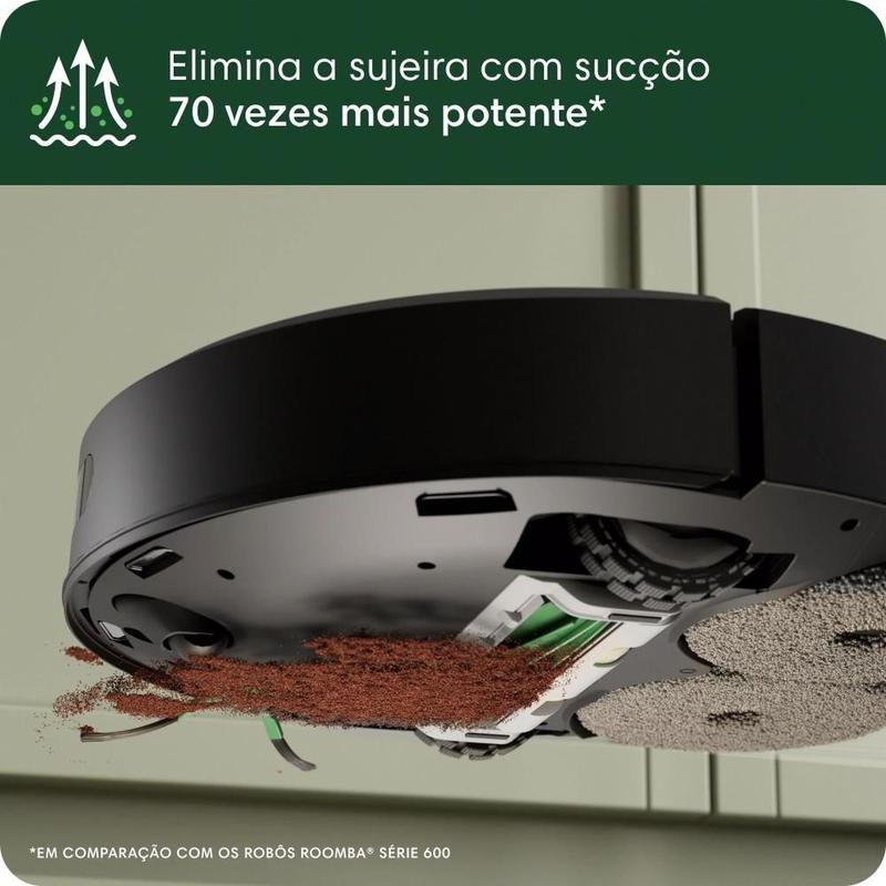 Robô Aspirador Roomba 505+ Combo, com Base AutoWash Dock, Aspira e